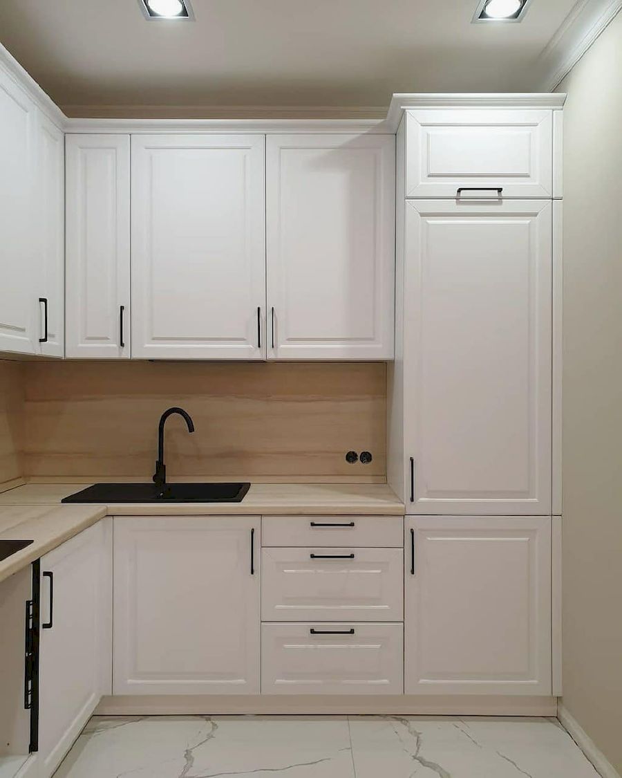Белый кухонный гарнитур-Кухня МДФ в ПВХ «Модель 634»-фото3