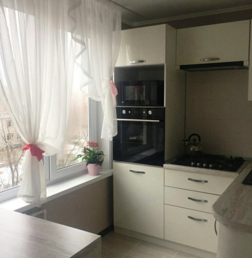 Белый кухонный гарнитур-Кухня из пластика «Модель 384»-фото3