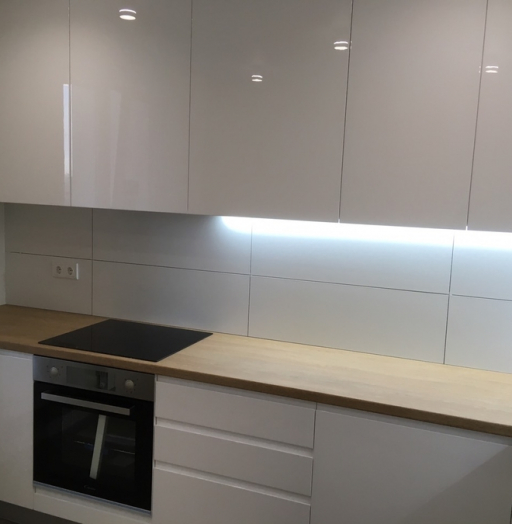 Белый кухонный гарнитур-Кухня МДФ в эмали «Модель 433»-фото6