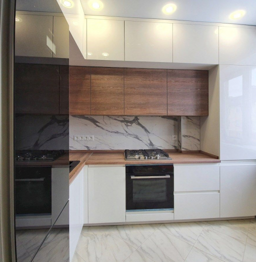 Белый кухонный гарнитур-Кухня МДФ в эмали «Модель 554»-фото8