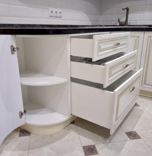 Белый кухонный гарнитур-Кухня из шпона «Модель 581»-фото10